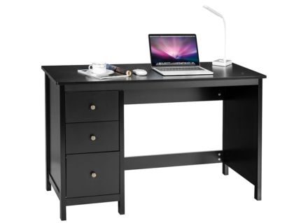 Computer Desk Study Writing Desk Home Office Workstation with 3 Drawers Black | Office Furniture | Furniture near me | Furniture Store near me | Furniture market near me | office furniture near me