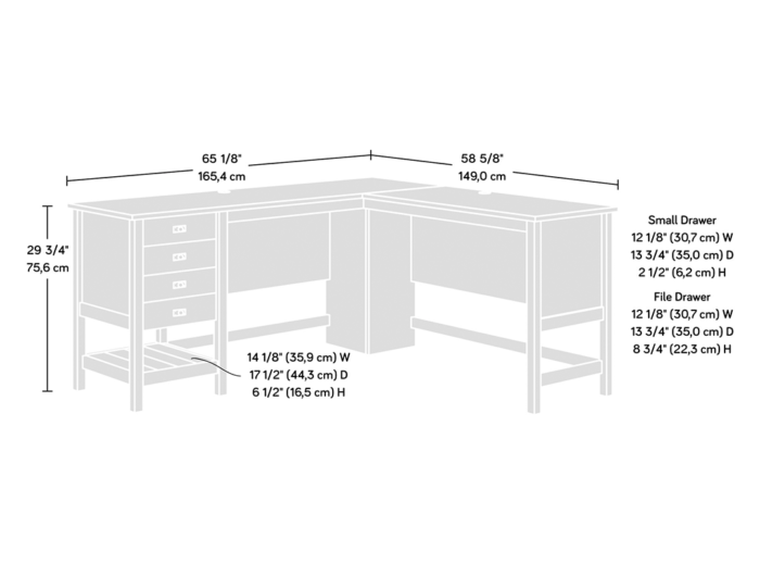 L-Shaped Desk in Mystic | Office Furniture | Furniture near me | Furniture Store near me | Furniture market near me | office furniture near meOak Finish