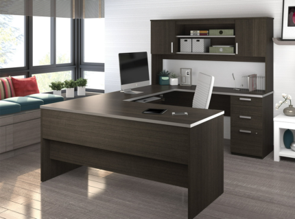 U Shaped Desk in Dark Chocolate | Office Furniture | Furniture near me | Furniture Store near me | Furniture market near me | office furniture near me