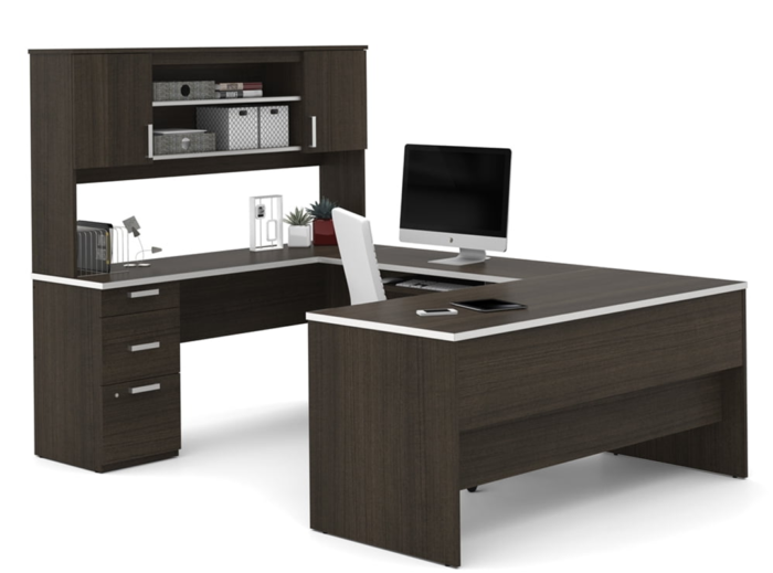 U Shaped Desk in Dark Chocolate | Office Furniture | Furniture near me | Furniture Store near me | Furniture market near me | office furniture near me