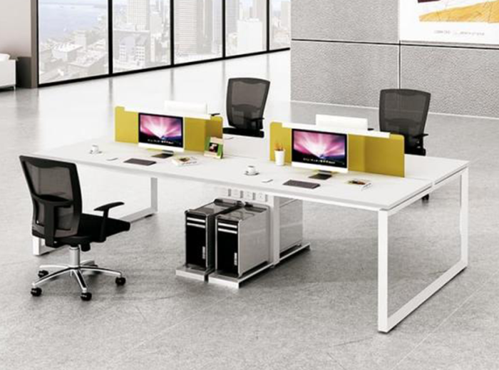 4 Staff Computer Workstation Table Cubicle Green With E1 MFC Board | Furniture near me | Furniture Store near me | Furniture market near me | office furniture near me